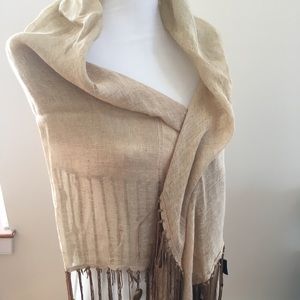 Beige cotton/ linen shawl